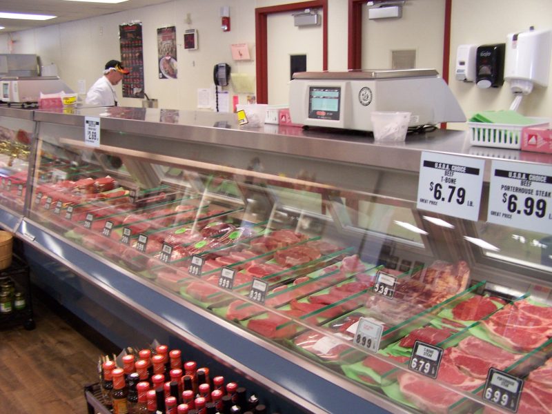 The meat counter at the new location